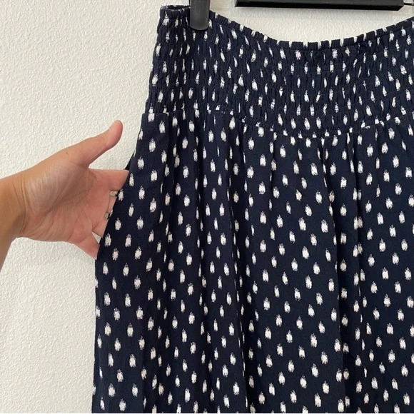 Madewell Midi Skirt Size 14 Shibori Dot Print Smocked Waist - Picture 7 of 10